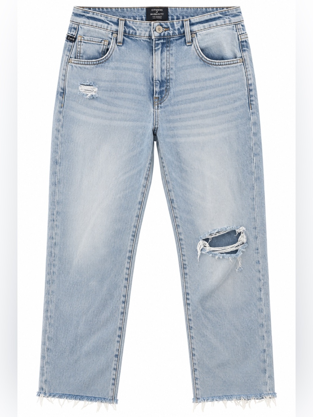 Citizens of Humanity Emerson Slim Boyfriend Jeans Size 32 Distressed Light Wash
